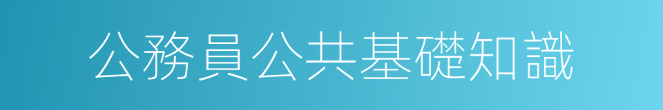 公務員公共基礎知識的同義詞