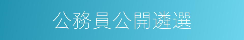 公務員公開遴選的同義詞