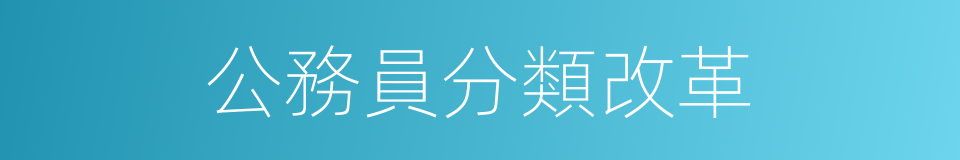 公務員分類改革的同義詞