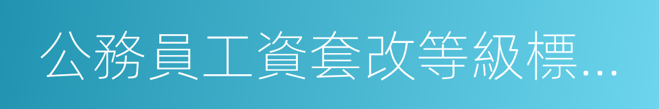 公務員工資套改等級標準對照表的同義詞