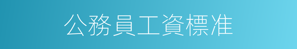 公務員工資標准的同義詞