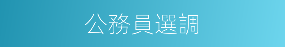 公務員選調的同義詞