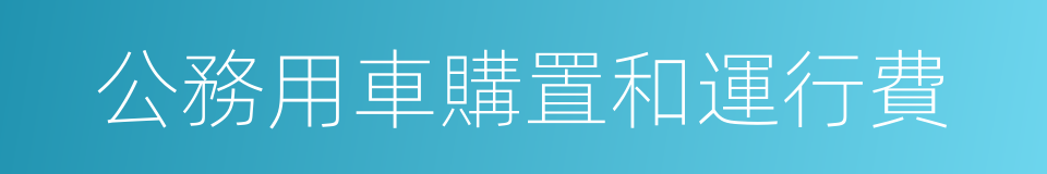公務用車購置和運行費的同義詞