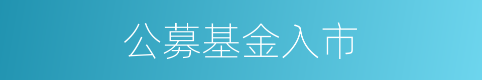 公募基金入市的同义词