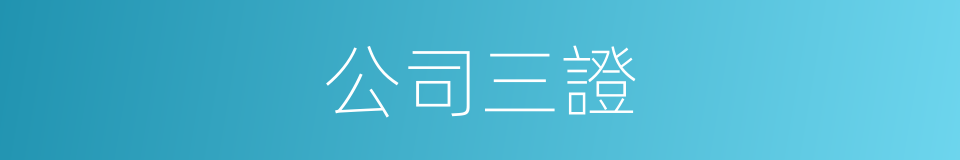 公司三證的同義詞