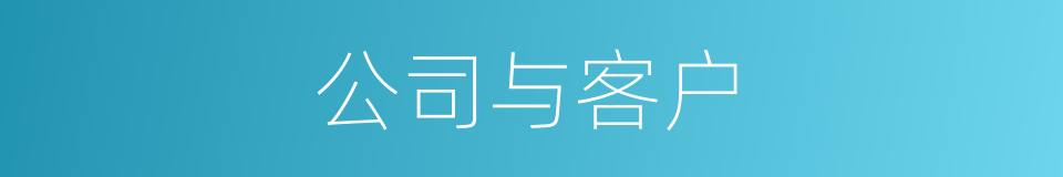 公司与客户的同义词