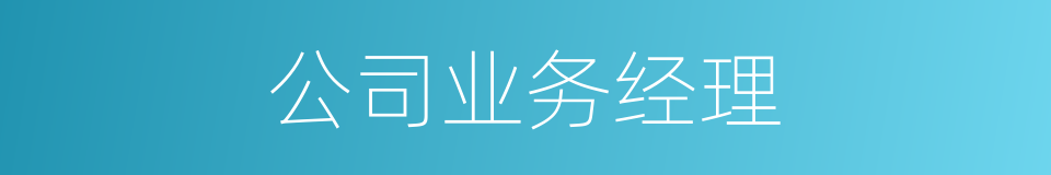 公司业务经理的同义词