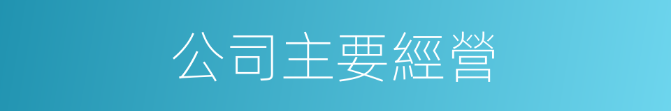 公司主要經營的同義詞