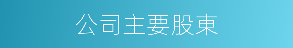 公司主要股東的同義詞