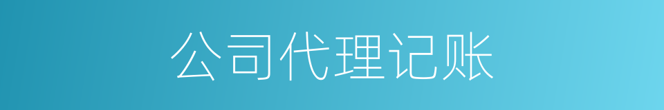 公司代理记账的同义词