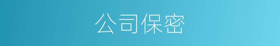 公司保密的同义词