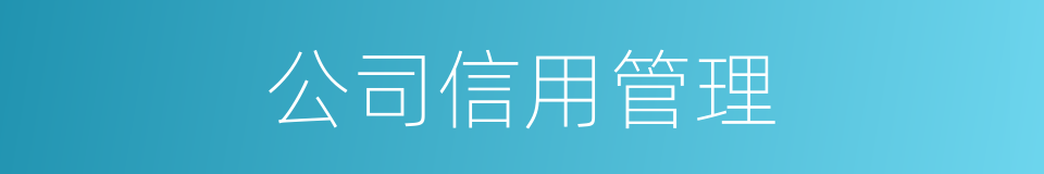 公司信用管理的同义词