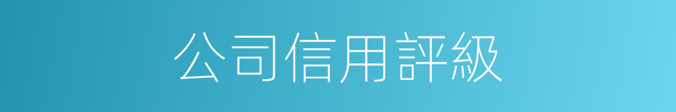 公司信用評級的同義詞