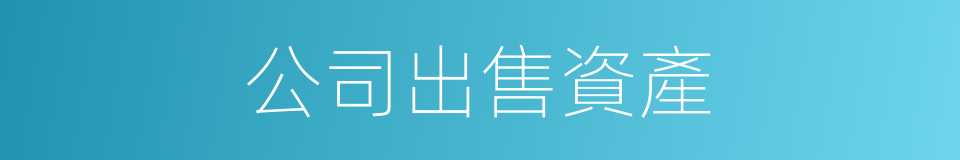 公司出售資產的同義詞