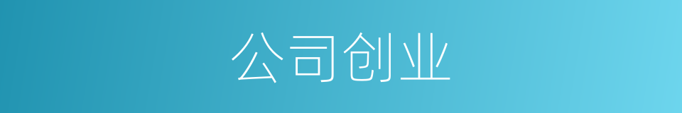公司创业的同义词
