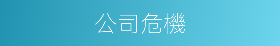 公司危機的同義詞