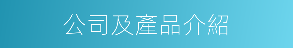 公司及產品介紹的同義詞