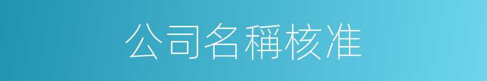 公司名稱核准的同義詞