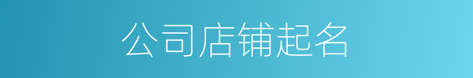 公司店铺起名的同义词