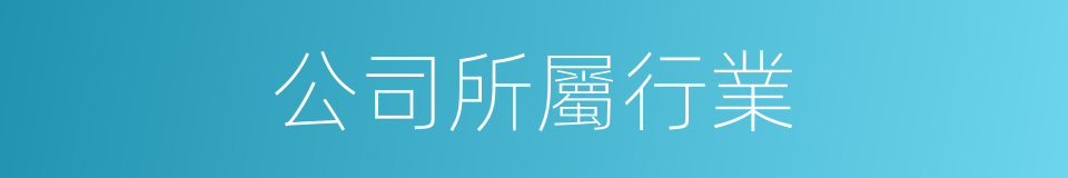 公司所屬行業的同義詞