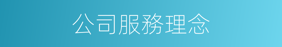 公司服務理念的同義詞