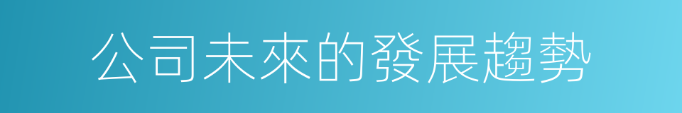 公司未來的發展趨勢的同義詞