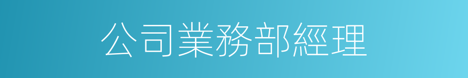 公司業務部經理的同義詞