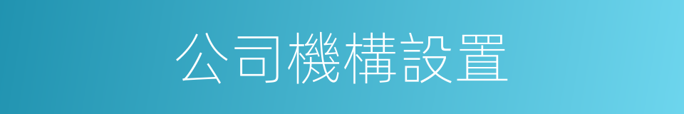 公司機構設置的同義詞