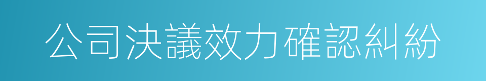 公司決議效力確認糾紛的同義詞