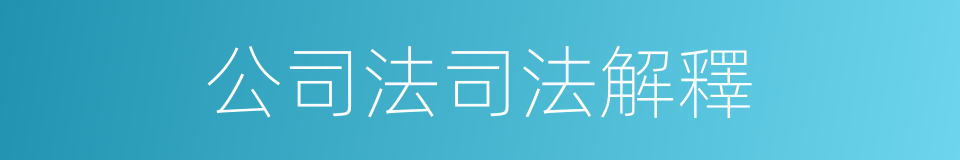 公司法司法解釋的同義詞