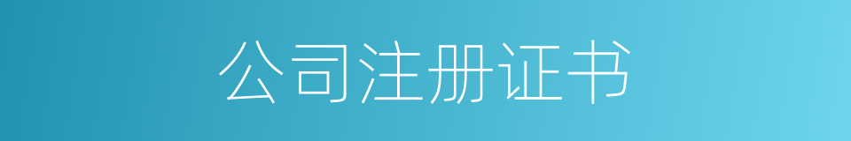公司注册证书的同义词