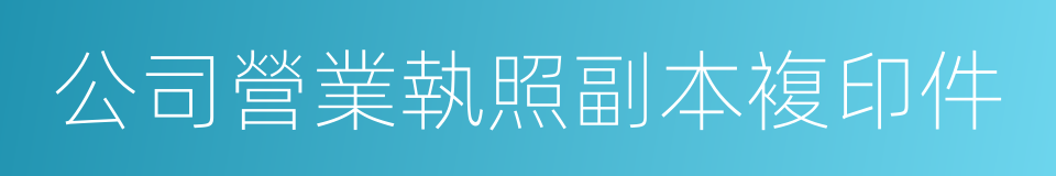 公司營業執照副本複印件的同義詞