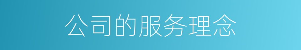 公司的服务理念的同义词