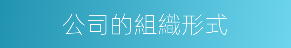 公司的組織形式的同義詞