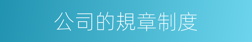 公司的規章制度的同義詞