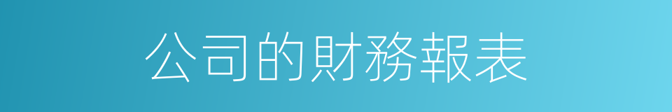 公司的財務報表的同義詞