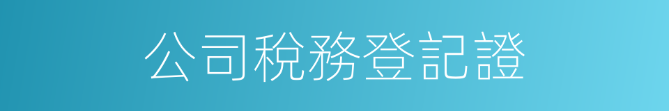 公司稅務登記證的同義詞