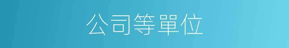 公司等單位的同義詞