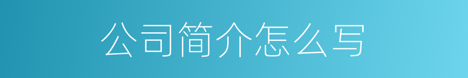 公司简介怎么写的同义词