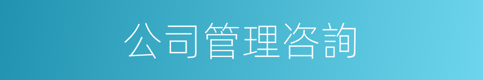 公司管理咨詢的同義詞