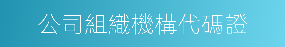 公司組織機構代碼證的同義詞