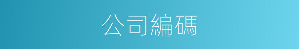 公司編碼的同義詞