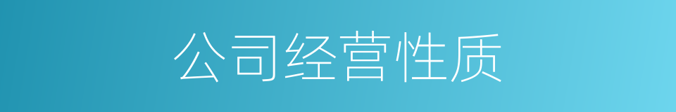 公司经营性质的同义词