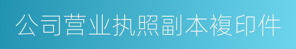 公司营业执照副本複印件的同义词