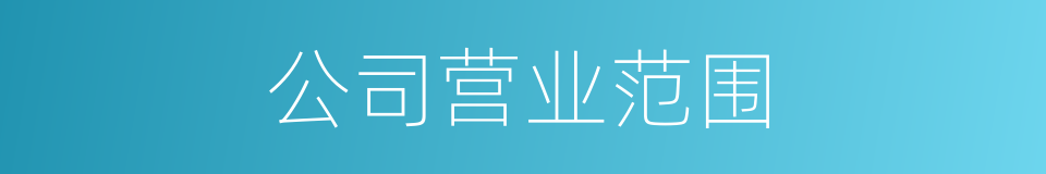 公司营业范围的同义词