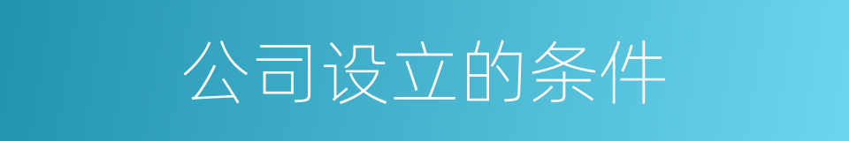 公司设立的条件的同义词