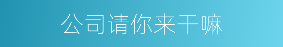 公司请你来干嘛的同义词