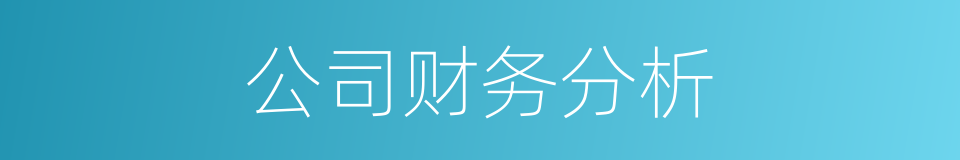 公司财务分析的同义词