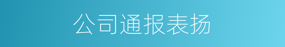 公司通报表扬的同义词