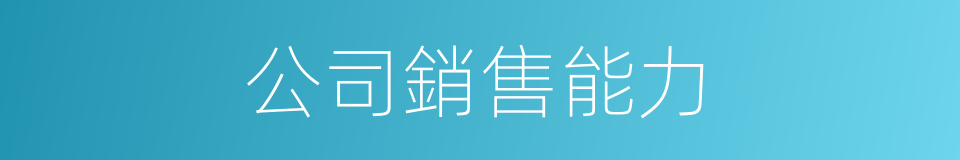 公司銷售能力的同義詞